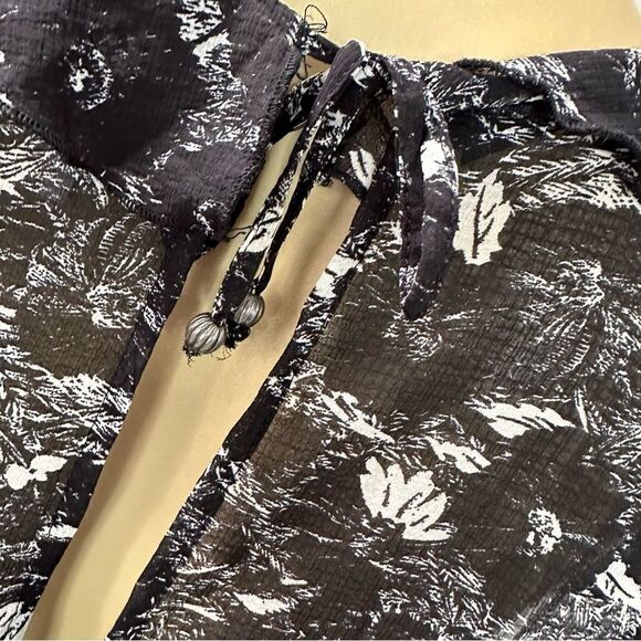 Free People These Dreams Floral Ruffled sheer Mini Dress - Picture 11 of 11